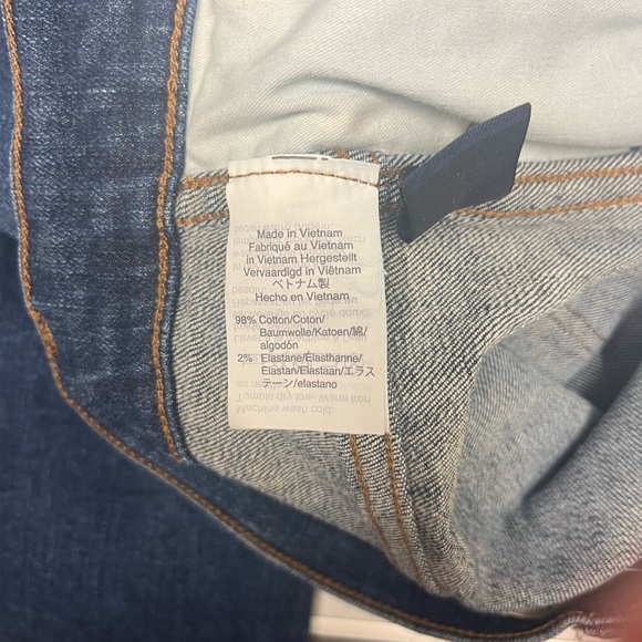 **LIKE NEW**Madewell Indigo Denim Jeans with Brown Leather Patch - Picture 7 of 11